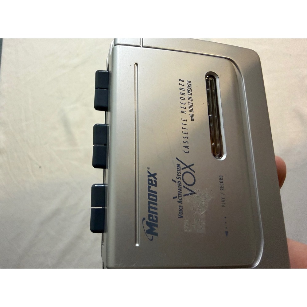 Memorex VOX Voice Activated System Cassette Recorder Silver Portable BuiltIn Spk - Picture 5 of 5